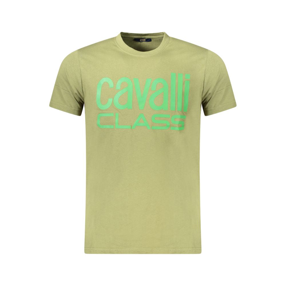 Cavalli Class Green Cotton Men T-Shirt-Cavalli Class-M-Urbanheer