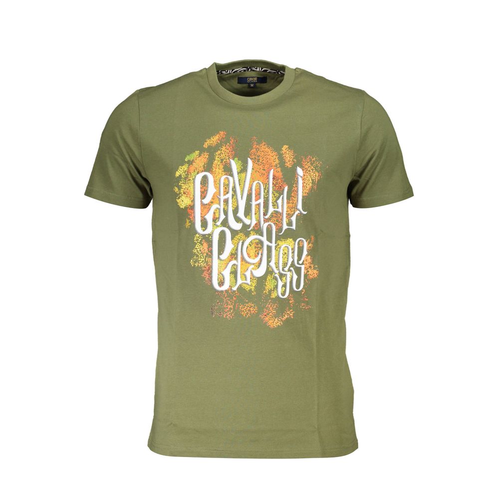 Cavalli Class Green Cotton Men T-Shirt-Cavalli Class-M-Urbanheer
