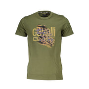 Cavalli Class Green Cotton T-Shirt-Cavalli Class-XL-Urbanheer
