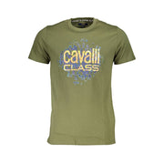 Cavalli Class Green Cotton T-Shirt-Cavalli Class-XL-Urbanheer