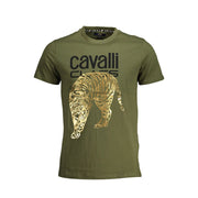 Cavalli Class Green Cotton T-Shirt-Cavalli Class-XL-Urbanheer