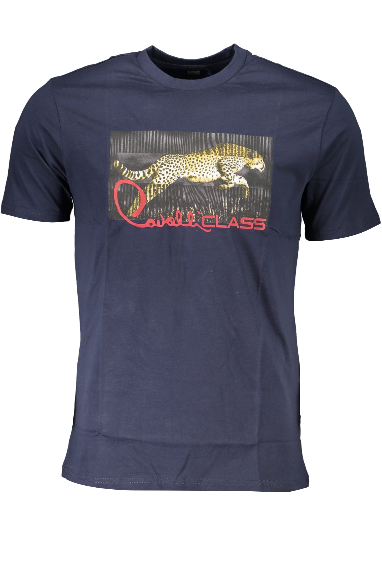 Cavalli Class Men'S Short Sleeved T-Shirt Blue-T-Shirt-CAVALLI CLASS-BLUE-L-Urbanheer
