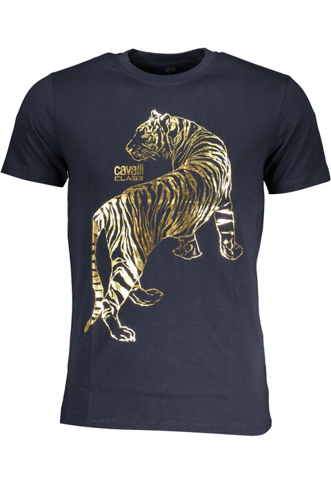 Cavalli Class Men'S Short Sleeved T-Shirt Blue-T-Shirt-CAVALLI CLASS-BLUE-M-Urbanheer