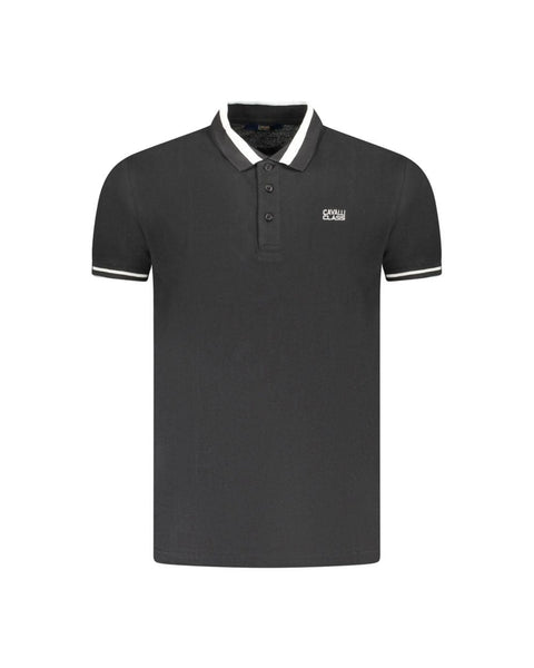 Cavalli Class Men's Cotton Polo Shirt Black