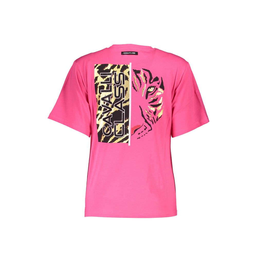 Cavalli Class Pink Cotton Women T-Shirt-Cavalli Class-XS-Urbanheer