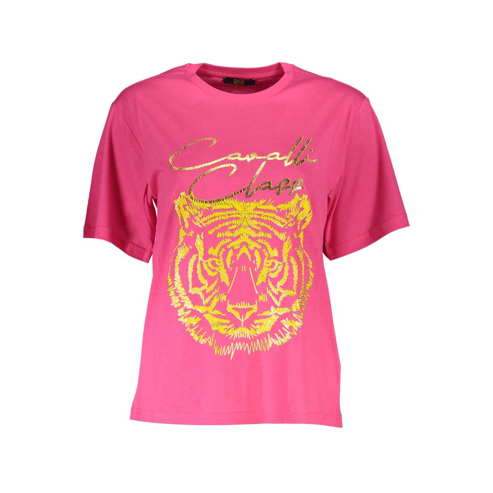 Cavalli Class Pink Cotton Women TShirt-Cavalli Class-XS-Urbanheer