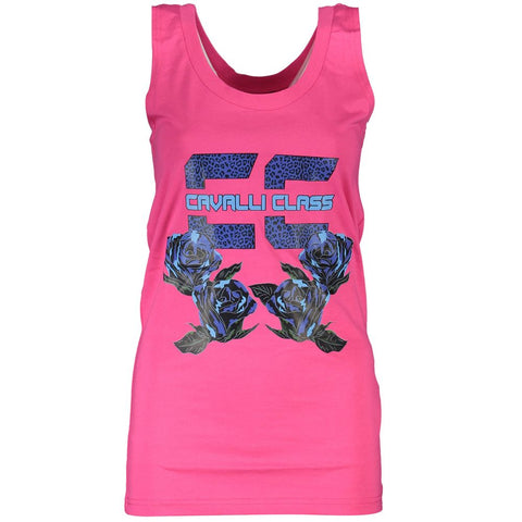 Cavalli Class Pink Cotton Women Tank Top-Cavalli Class-XS-Urbanheer