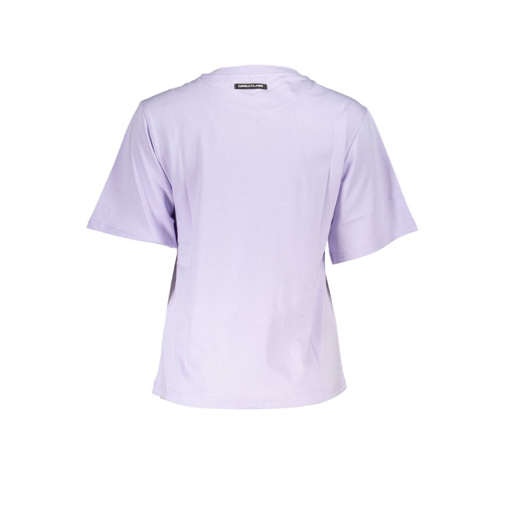 Cavalli Class Purple Cotton Women T-Shirt-Cavalli Class-XS-Urbanheer