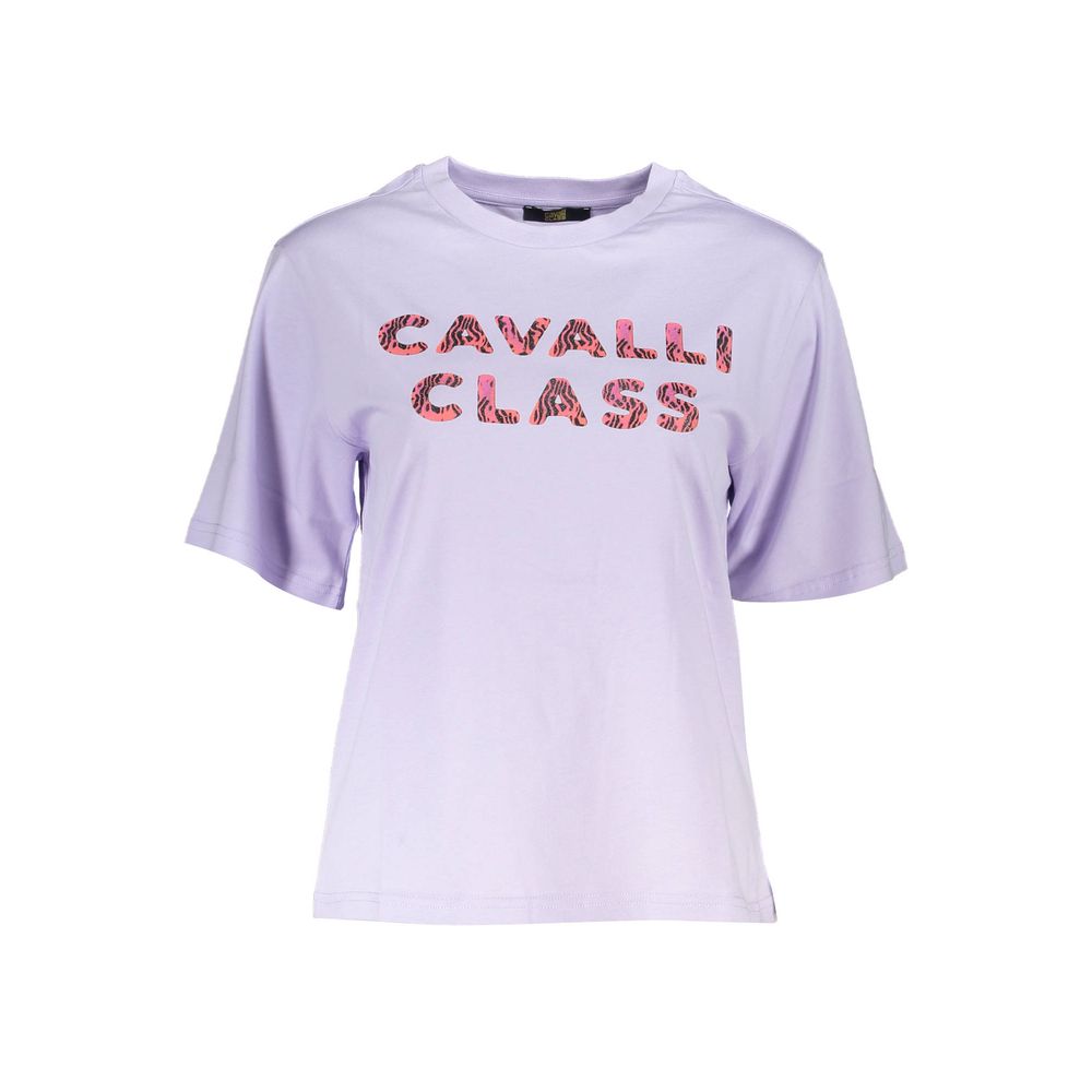 Cavalli Class Purple Cotton Women T-Shirt-Cavalli Class-XS-Urbanheer