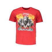 Cavalli Class Red Cotton Men T-Shirt-Cavalli Class-L-Urbanheer