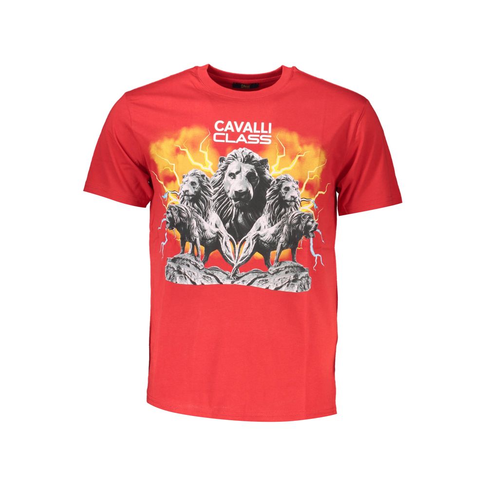 Cavalli Class Red Cotton Men T-Shirt-Cavalli Class-M-Urbanheer