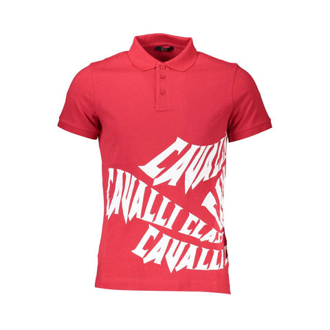 Cavalli Class Red Cotton Polo Shirt-Cavalli Class-XL-Urbanheer