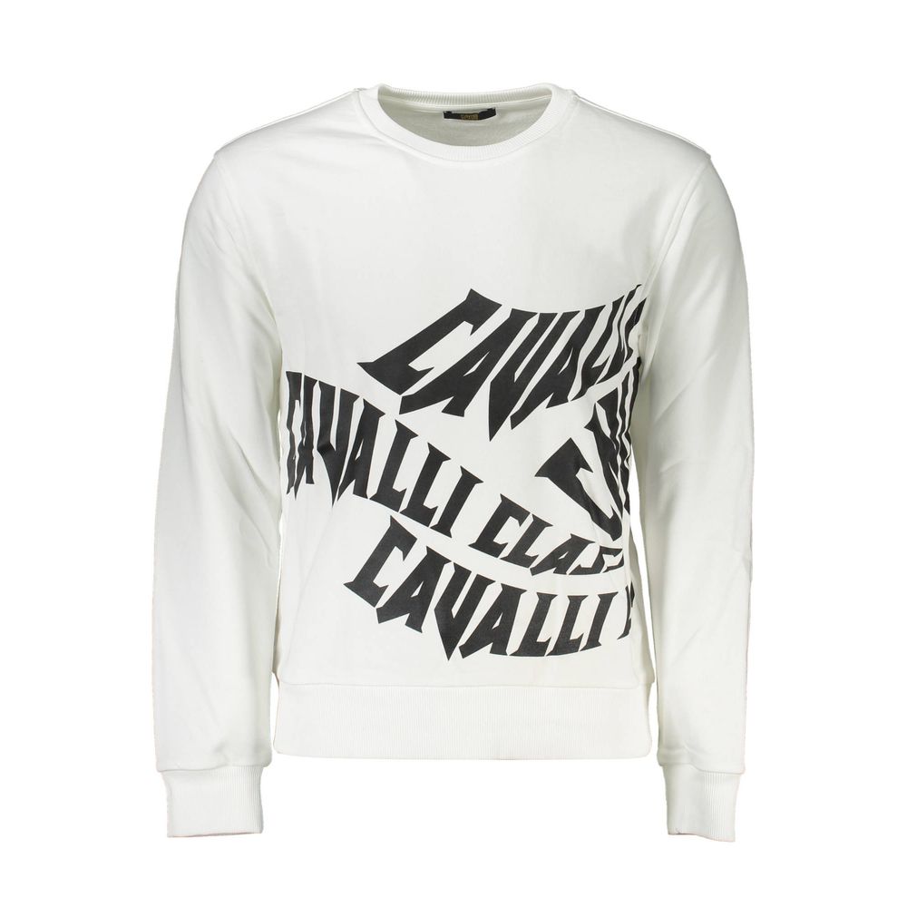 Cavalli Class White Cotton Men Sweater-Cavalli Class-M-Urbanheer