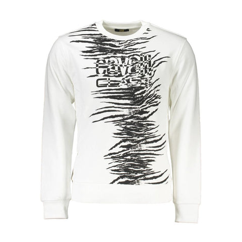 Cavalli Class White Cotton Men Sweater-Cavalli Class-M-Urbanheer