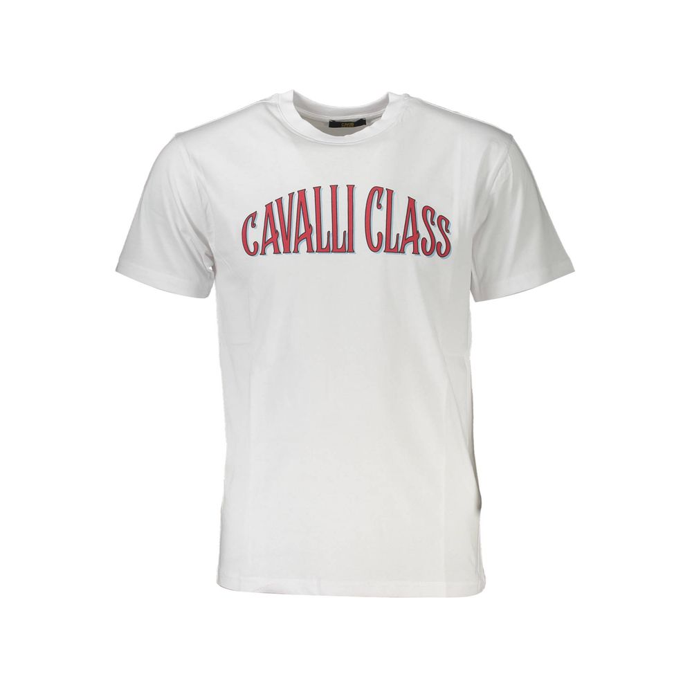 Cavalli Class White Cotton Men T-Shirt-Cavalli Class-M-Urbanheer