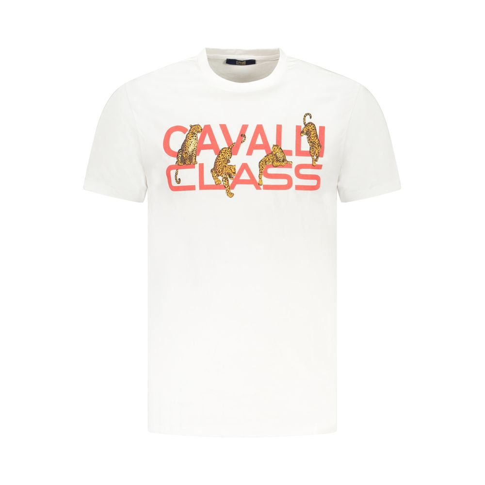 Cavalli Class White Cotton Men T-Shirt-Cavalli Class-M-Urbanheer
