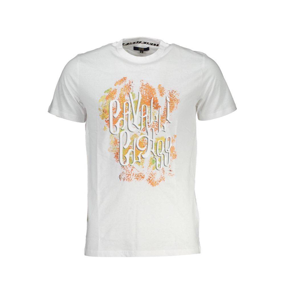 Cavalli Class White Cotton Men T-Shirt-Cavalli Class-L-Urbanheer