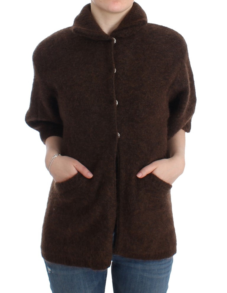 Cavalli Elegant Short Sleeved Brown Cardigan-Cavalli-IT44|L-Urbanheer