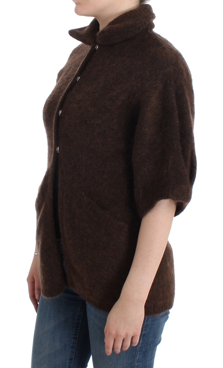 Cavalli Elegant Short Sleeved Brown Cardigan-Cavalli-IT44|L-Urbanheer
