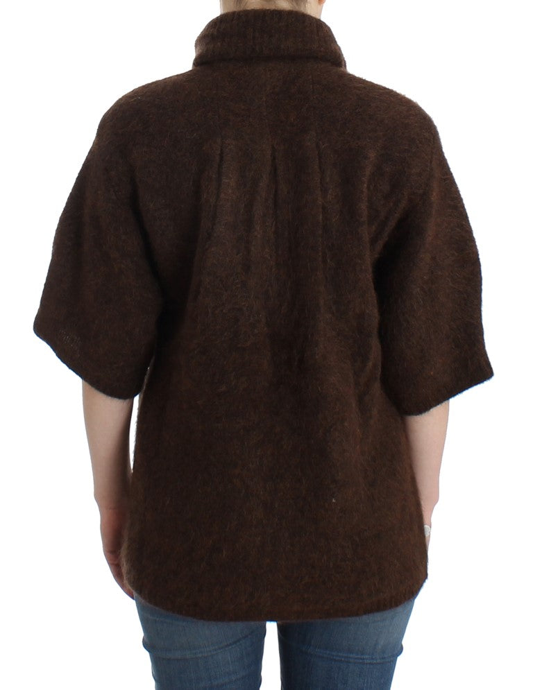 Cavalli Elegant Short Sleeved Brown Cardigan-Cavalli-IT44|L-Urbanheer