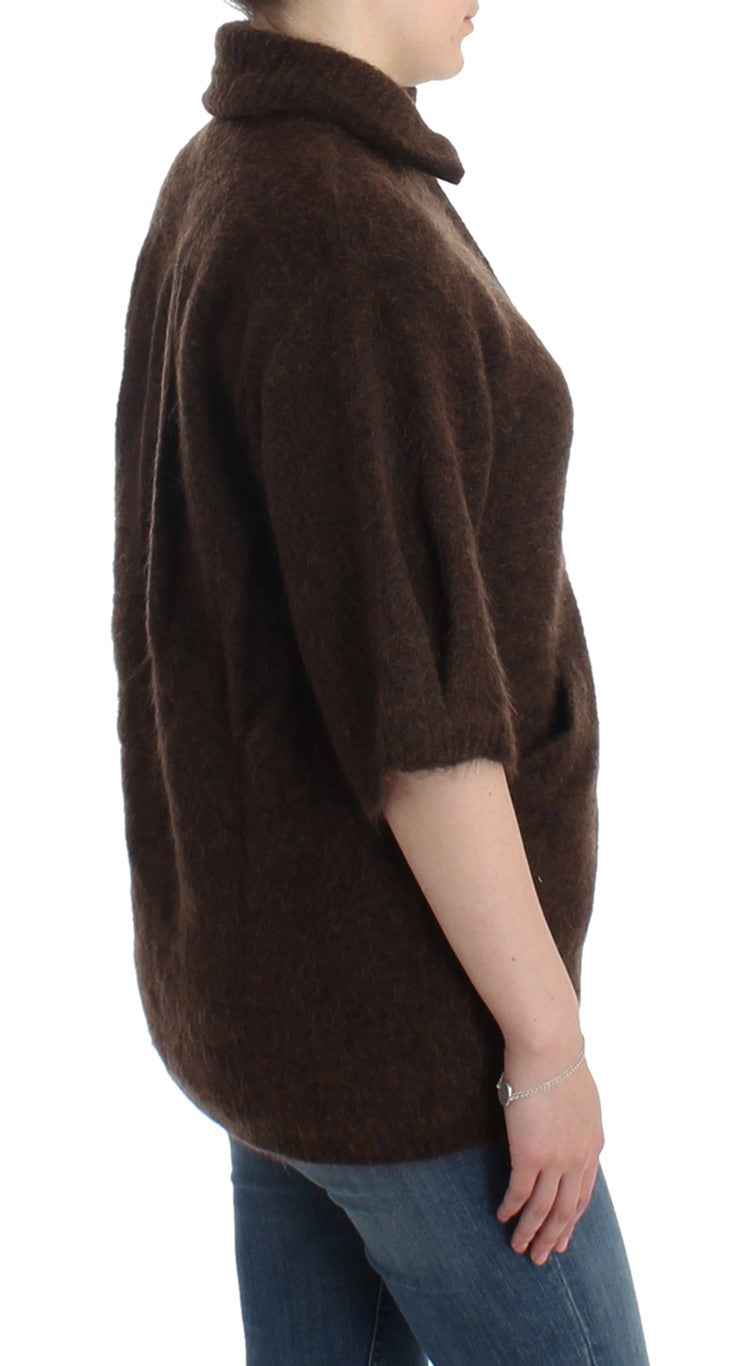Cavalli Elegant Short Sleeved Brown Cardigan-Cavalli-IT44|L-Urbanheer