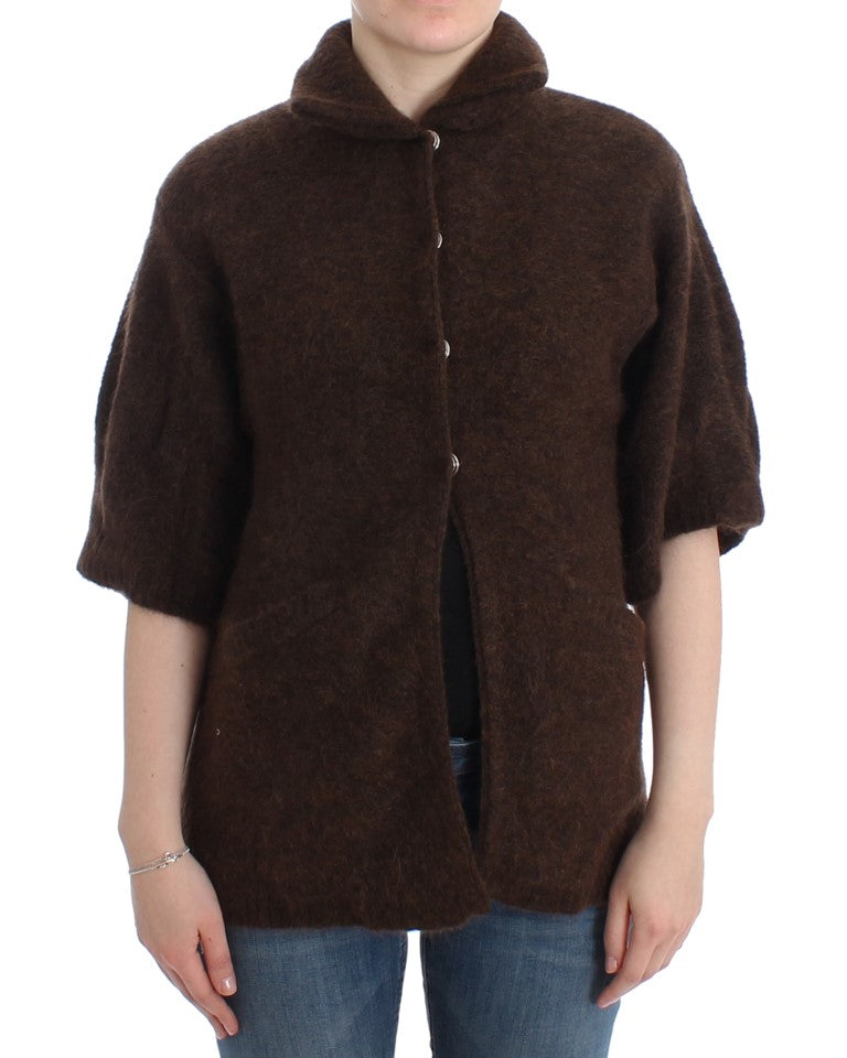 Cavalli Elegant Short Sleeved Brown Cardigan-Cavalli-IT44|L-Urbanheer