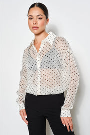 Cecilia Polka Dot Shirt in Ivory
