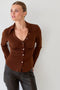 Celia Button Front Knit Top