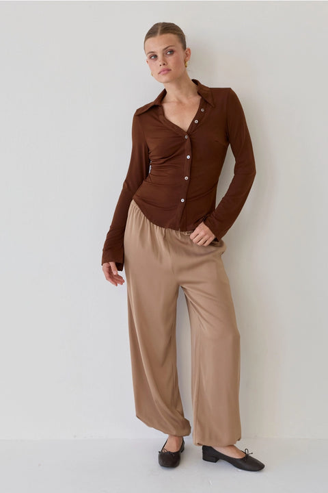 Celia Button Front Knit Top