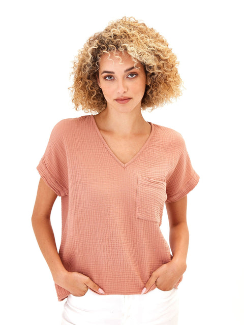 Celia Gauze Top