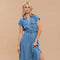 Chambray Collared Button Down Belted Midi Dress-Dress-Blu Pepper-S-CHAMBRAY-Urbanheer