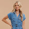 Chambray Collared Button Down Belted Midi Dress-Dress-Blu Pepper-S-CHAMBRAY-Urbanheer