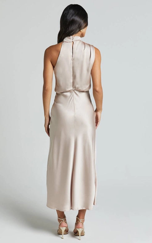 Champagne Maxi Dress from Amourique exclusive at Urbanheer. Champagne Maxi Dress from Amourique exclusive at Urbanheer.
