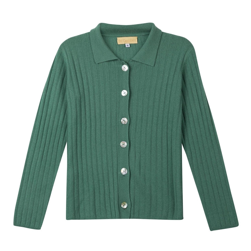 Charlotte Cardigan Green-Cardigan-Bel Cashmere S.C.-S-Green-Urbanheer