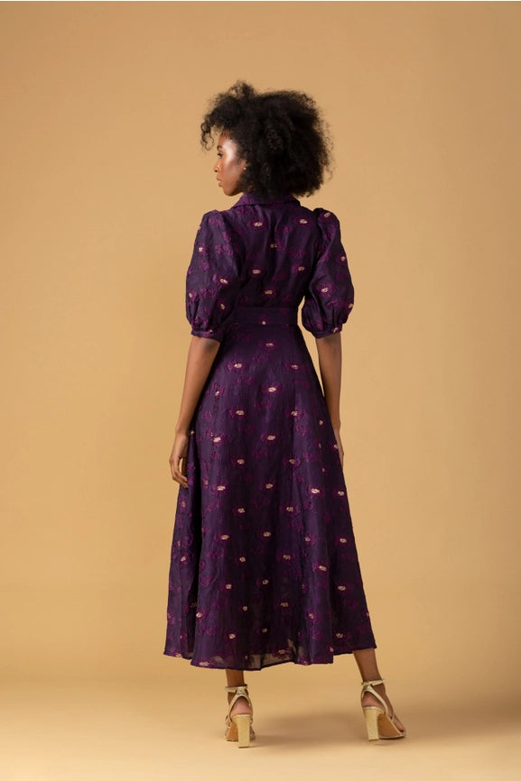 Charlotte Gown- Plum Organza-Dress-Abbey Glass-XS-Urbanheer