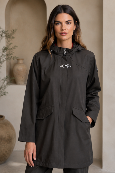 Long women’s parka with Heat-Sealed Seams | Khaki