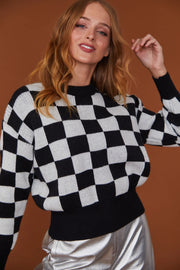Checked Black - White Cashmere Jumper-Tops-Buy Me Fur Ltd-One Size-Black / White-Cashmere-Urbanheer
