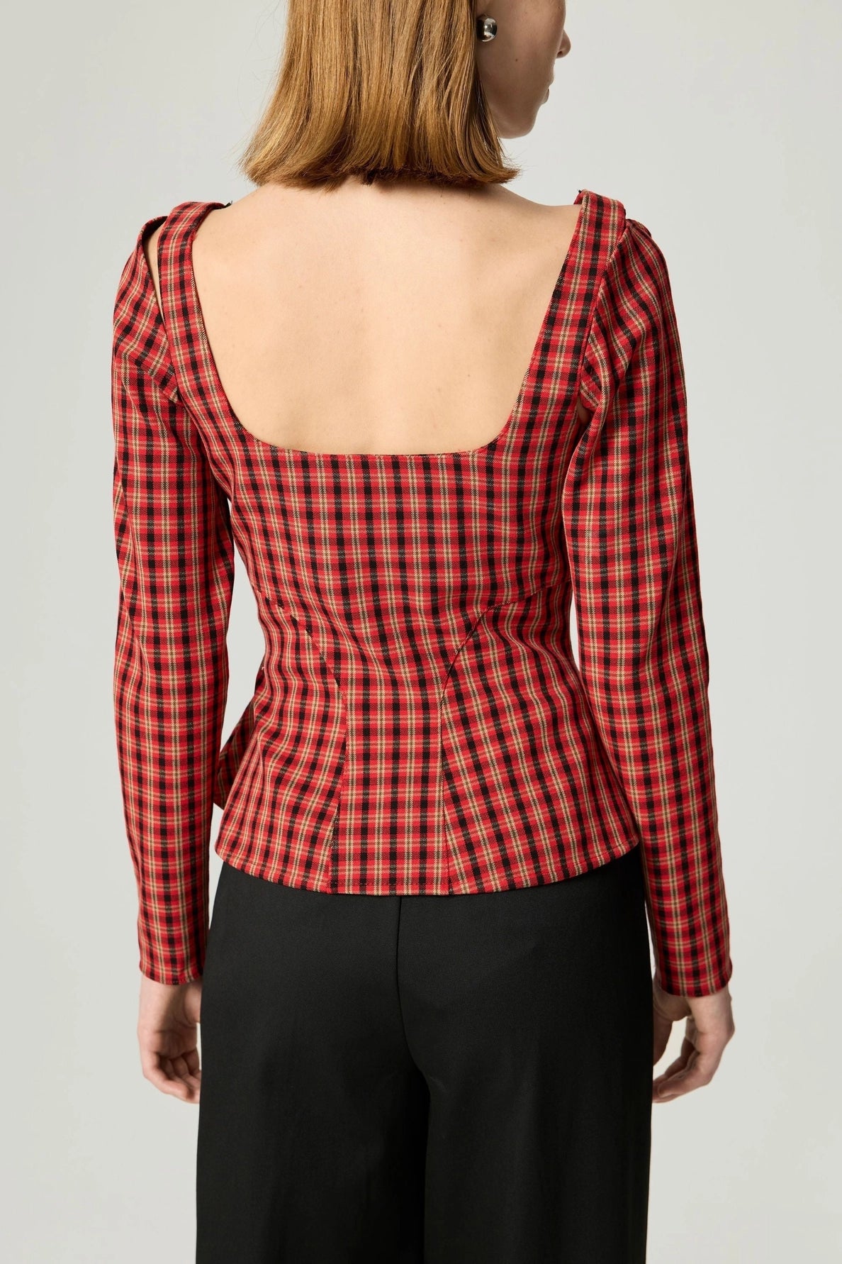Checked Corset Top