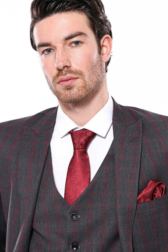 Checked Slim-Fit Dark Grey Men Blazer-Blazer-Wessi-36-Anthracite-Urbanheer