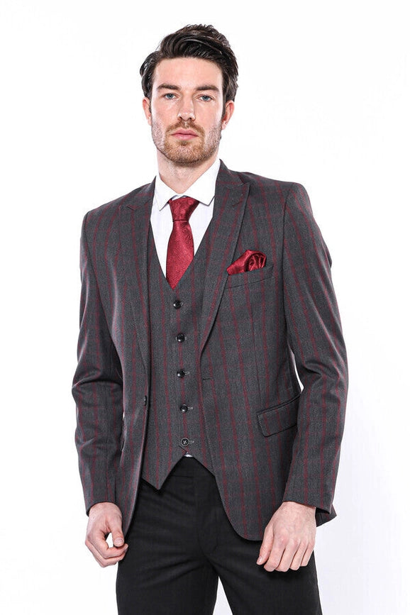 Checked Slim-Fit Dark Grey Men Blazer-Blazer-Wessi-36-Anthracite-Urbanheer