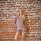 Checker Frill Ruffle Sweater and Shorts Set-Set-Blue B-S-WALNUT-Urbanheer