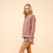 Checker Frill Ruffle Sweater and Shorts Set-Set-Blue B-S-WALNUT-Urbanheer
