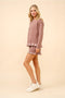 Checker Frill Ruffle Sweater and Shorts Set-Set-Blue B-S-WALNUT-Urbanheer