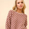 Checker Frill Ruffle Sweater and Shorts Set-Set-Blue B-S-WALNUT-Urbanheer