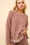 Checker Frill Ruffle Sweater and Shorts Set-Set-Blue B-S-WALNUT-Urbanheer