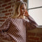Checker Frill Ruffle Sweater and Shorts Set-Set-Blue B-S-WALNUT-Urbanheer