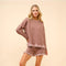 Checker Frill Ruffle Sweater and Shorts Set-Set-Blue B-S-WALNUT-Urbanheer