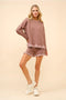 Checker Frill Ruffle Sweater and Shorts Set-Set-Blue B-S-WALNUT-Urbanheer