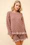 Checker Frill Ruffle Sweater and Shorts Set-Set-Blue B-S-WALNUT-Urbanheer