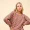 Checker Frill Ruffle Sweater and Shorts Set-Set-Blue B-S-WALNUT-Urbanheer